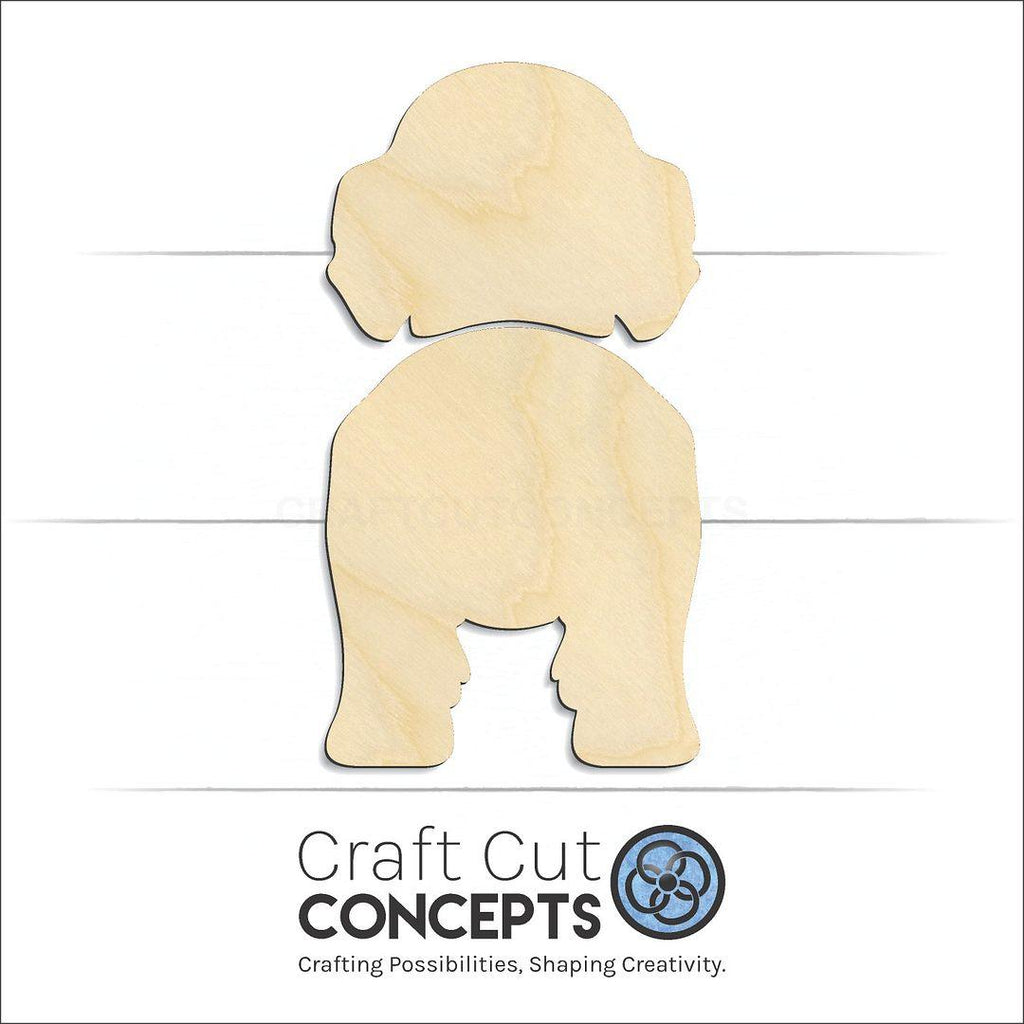 Craft Cut Concepts Logo under a wood Labradoodle craft shape and blank