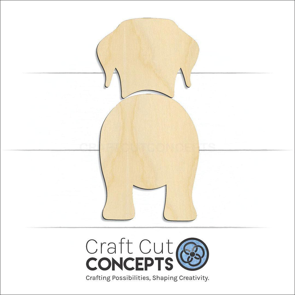 Craft Cut Concepts Logo under a wood Labrador craft shape and blank