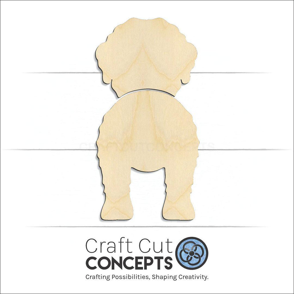 Craft Cut Concepts Logo under a wood Lagotto Romagnolo craft shape and blank