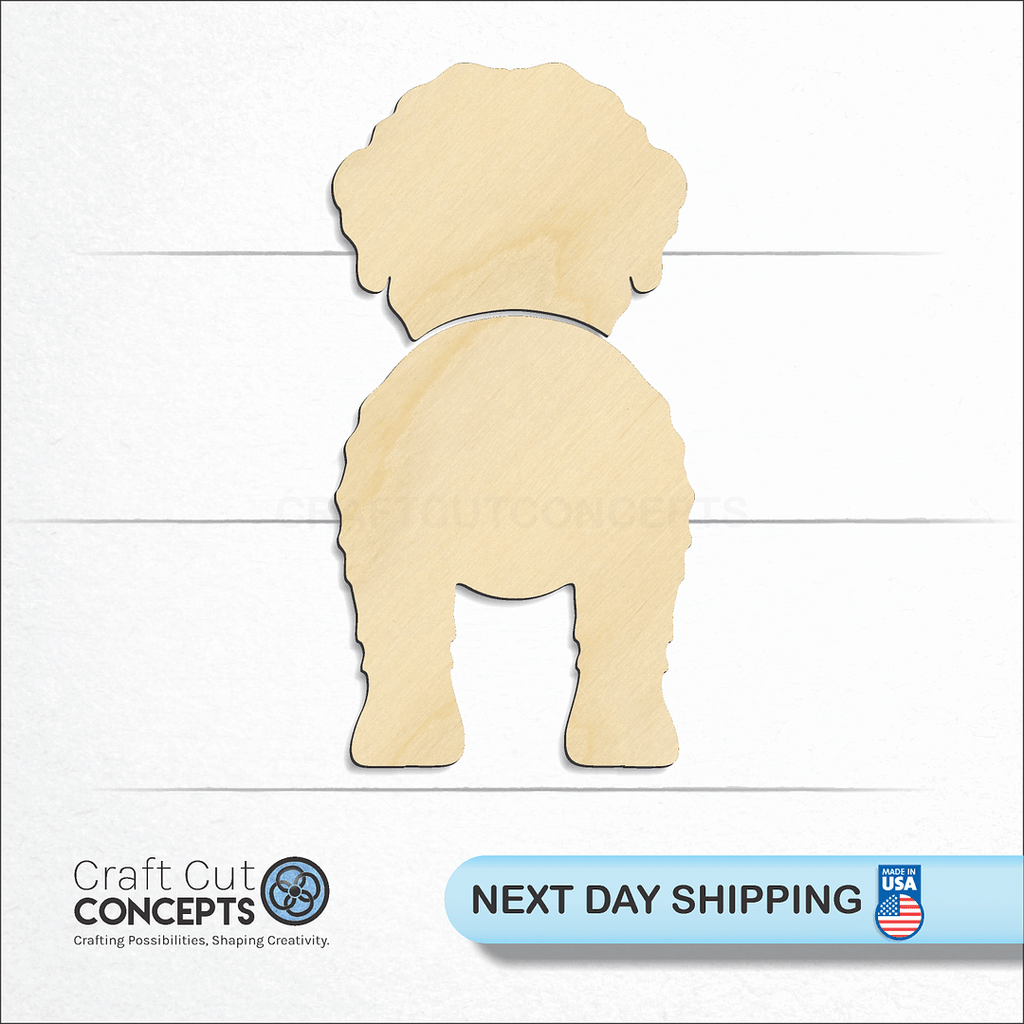 Craft Cut Concepts logo and next day shipping banner with an unfinished wood Lagotto Romagnolo craft shape and blank