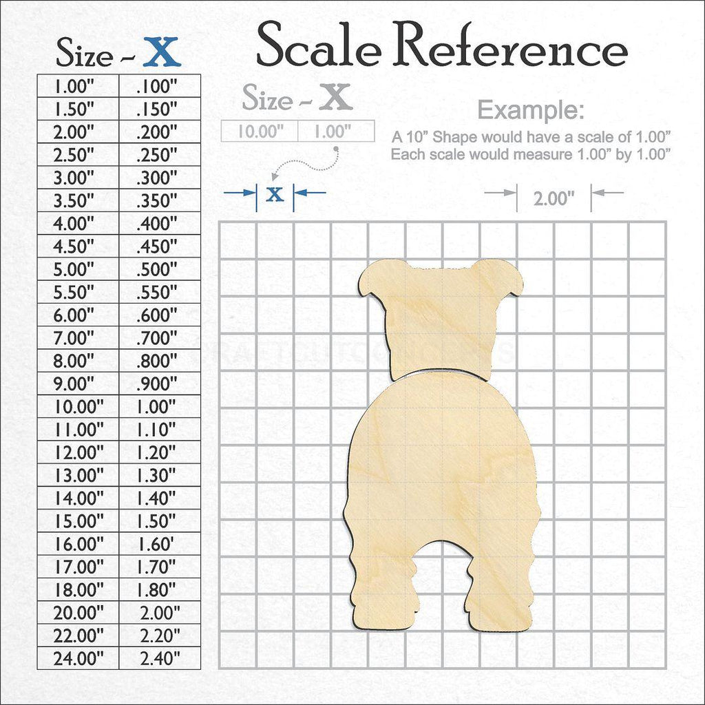 A scale and graph image showing a wood Lakeland Terrier craft blank