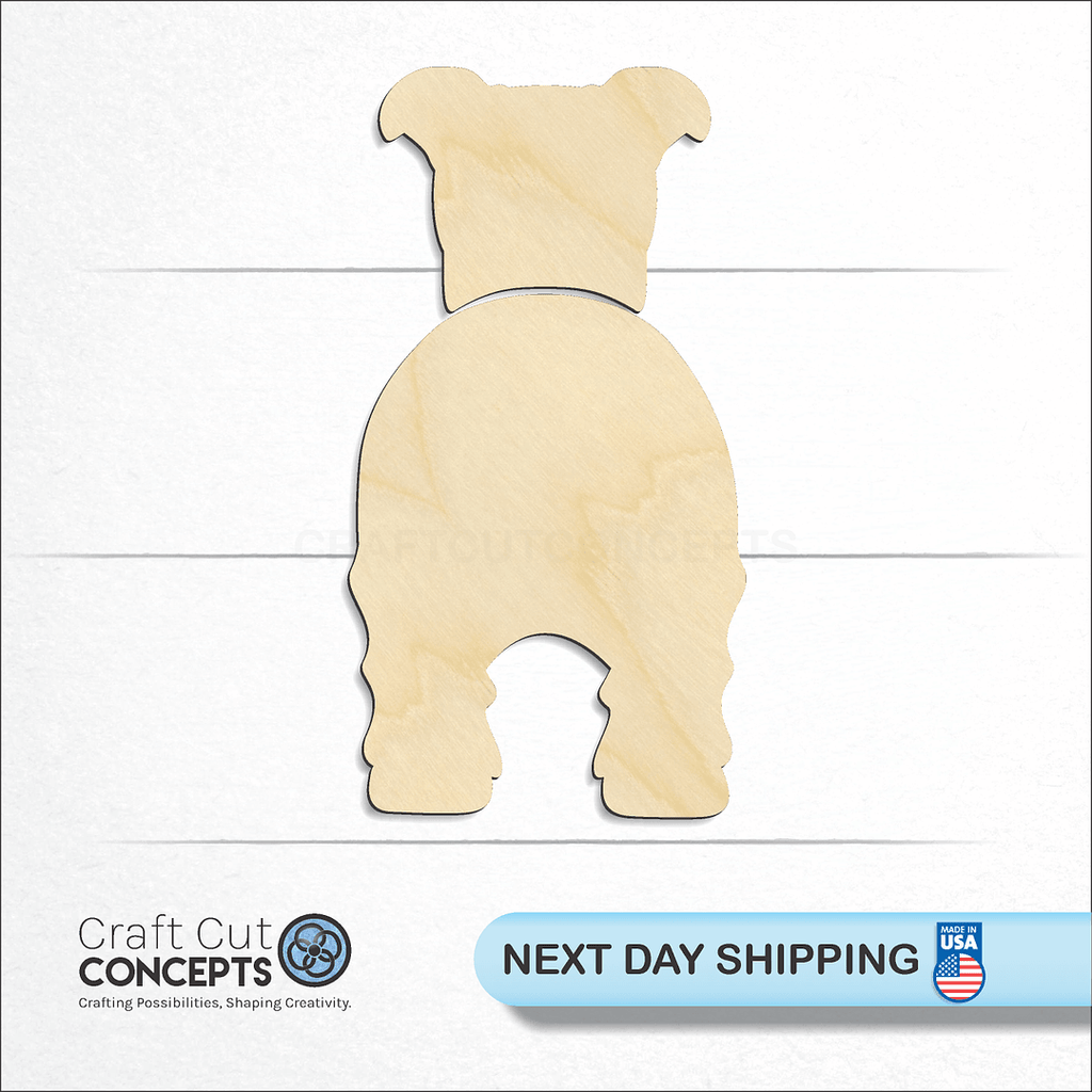 Craft Cut Concepts logo and next day shipping banner with an unfinished wood Lakeland Terrier craft shape and blank