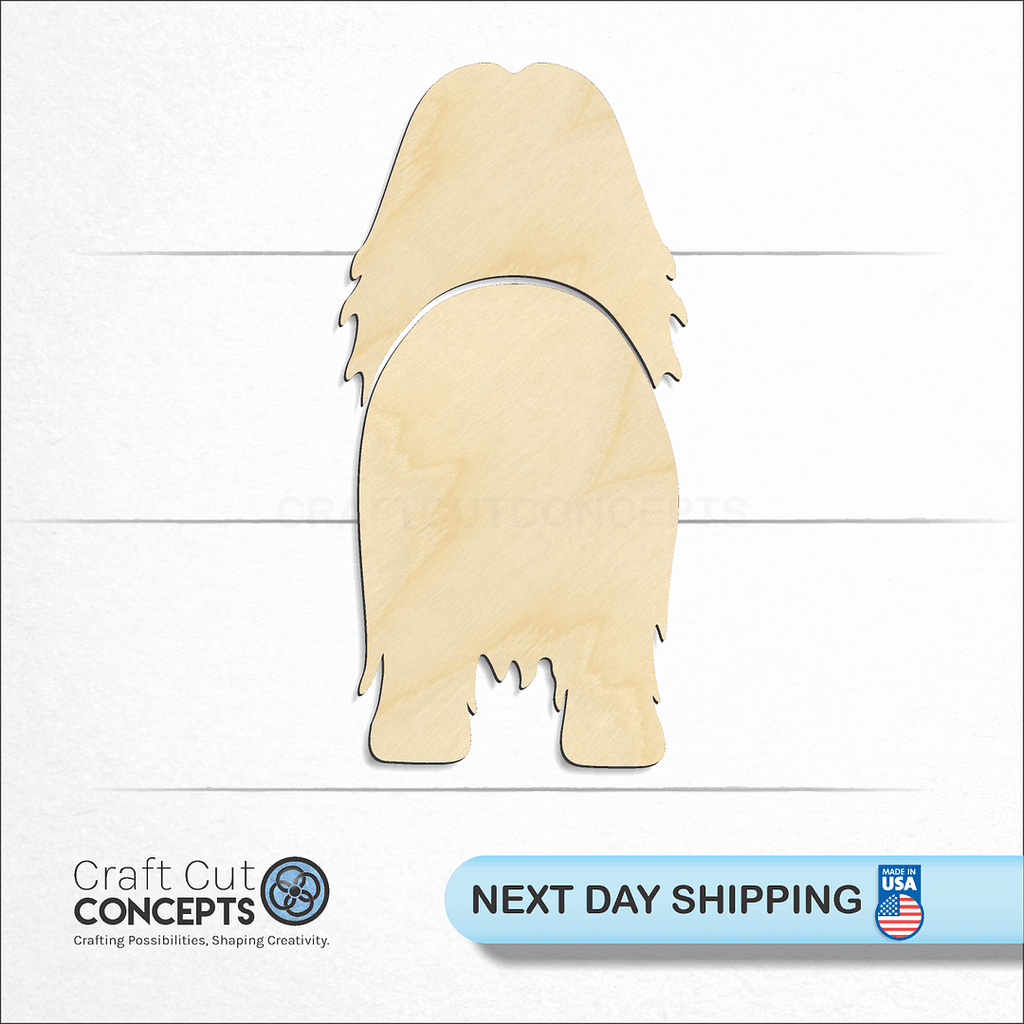 Craft Cut Concepts logo and next day shipping banner with an unfinished wood Lhasa Apso craft shape and blank