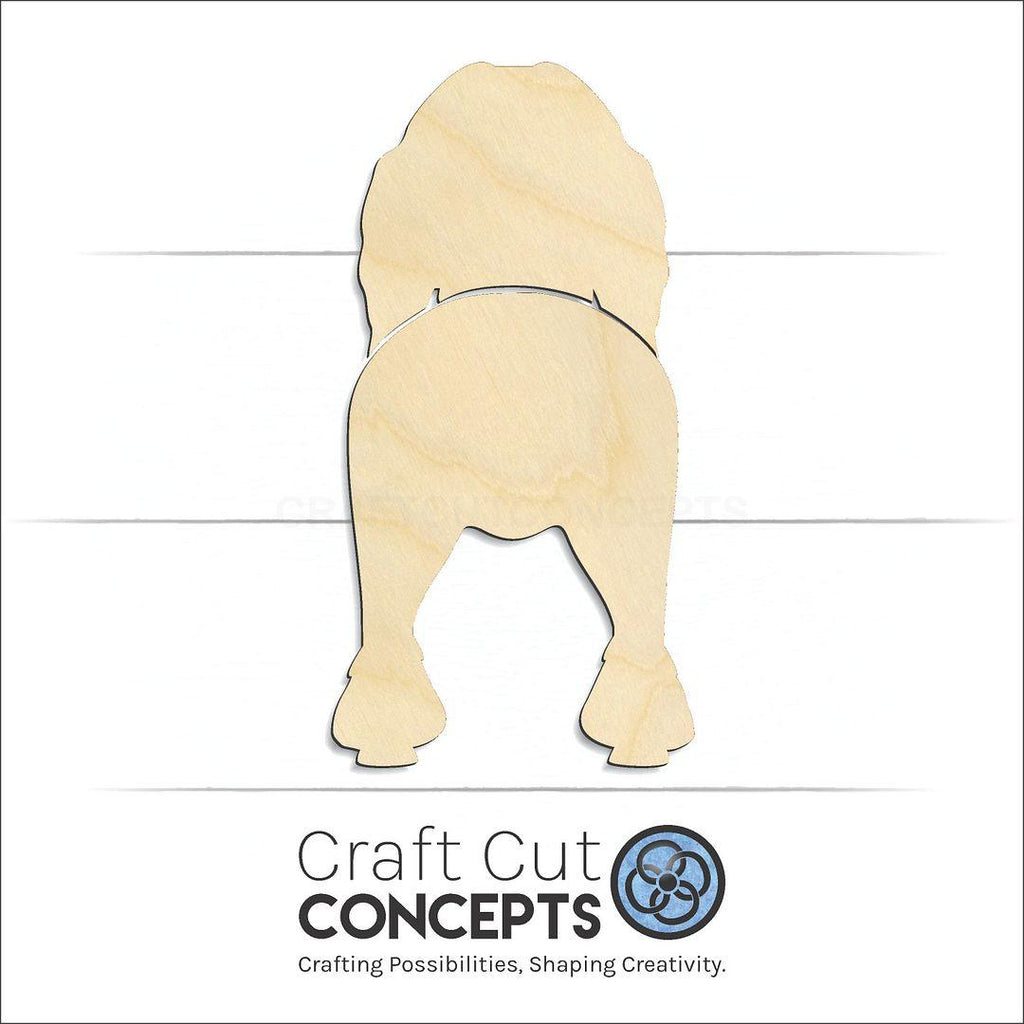 Craft Cut Concepts Logo under a wood Lowchen craft shape and blank