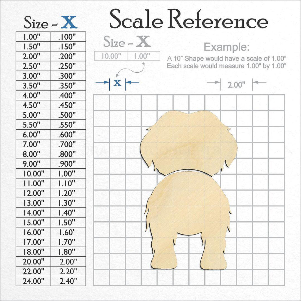 A scale and graph image showing a wood Maltese craft blank