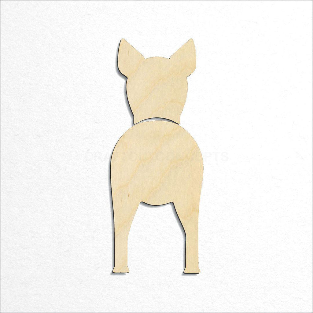 Wooden Miniature Bull Terrier craft shape available in sizes of 2 inch and up