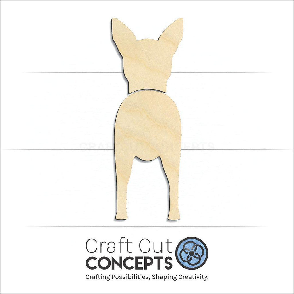 Craft Cut Concepts Logo under a wood Miniature Pinscher craft shape and blank