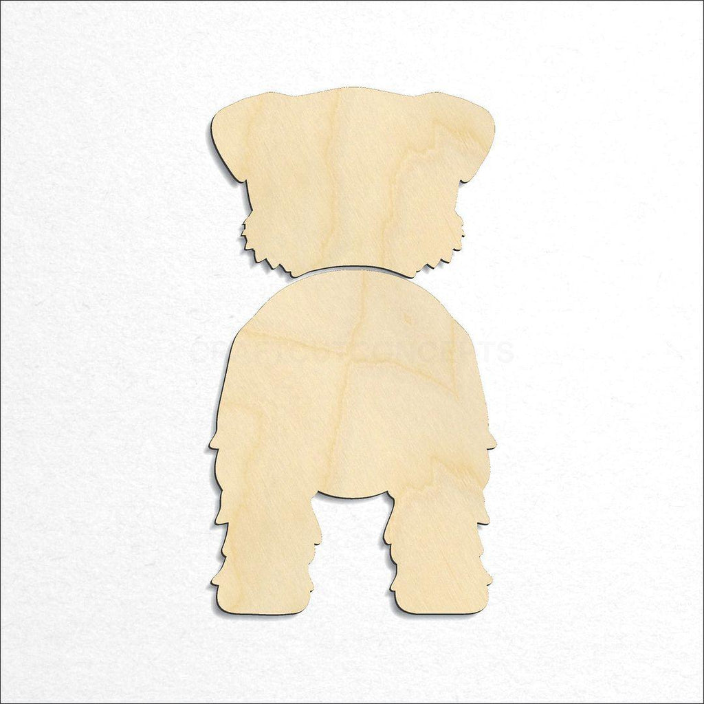 Wooden Norfolk Terrier craft shape available in sizes of 2 inch and up