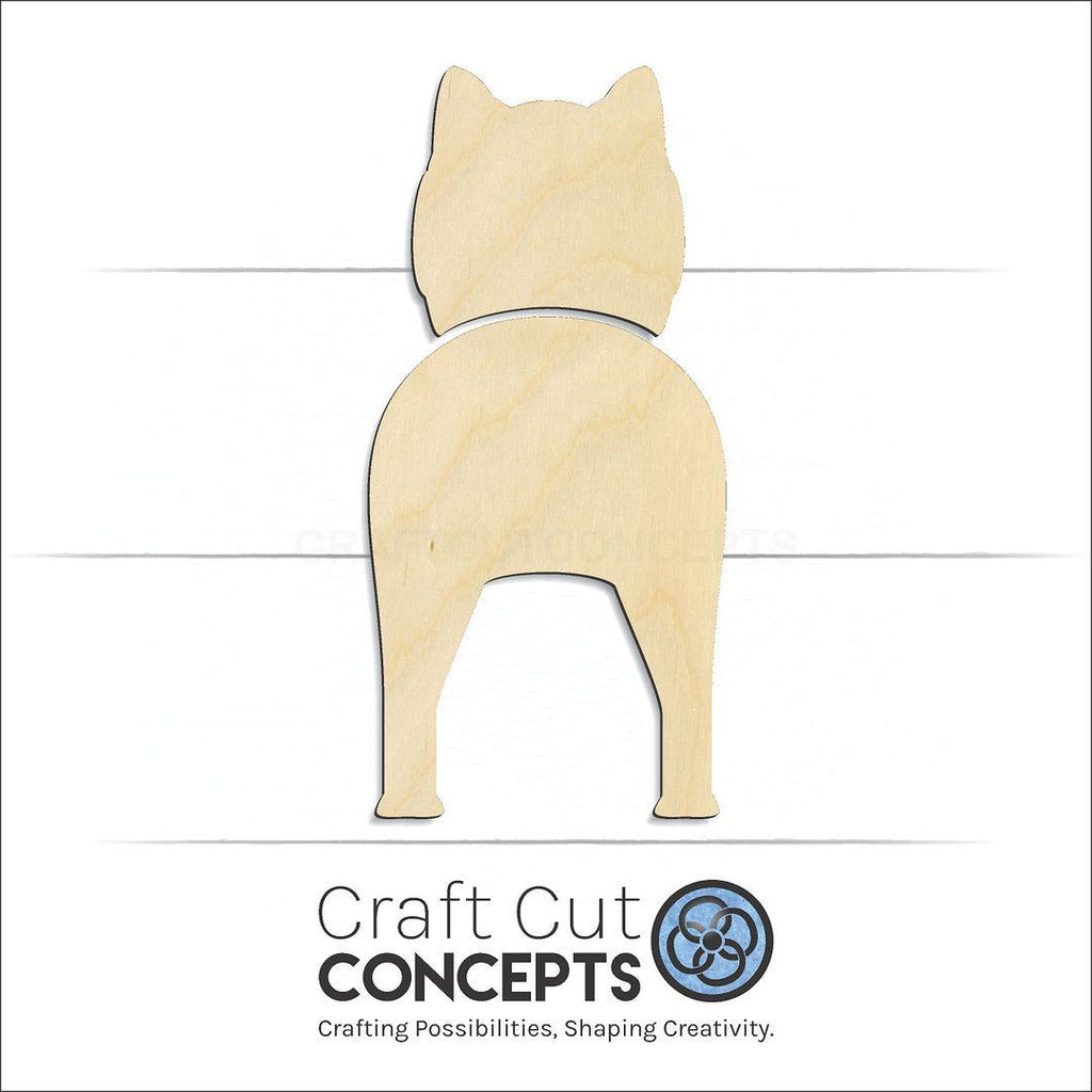 Craft Cut Concepts Logo under a wood American Eskimo Dog craft shape and blank