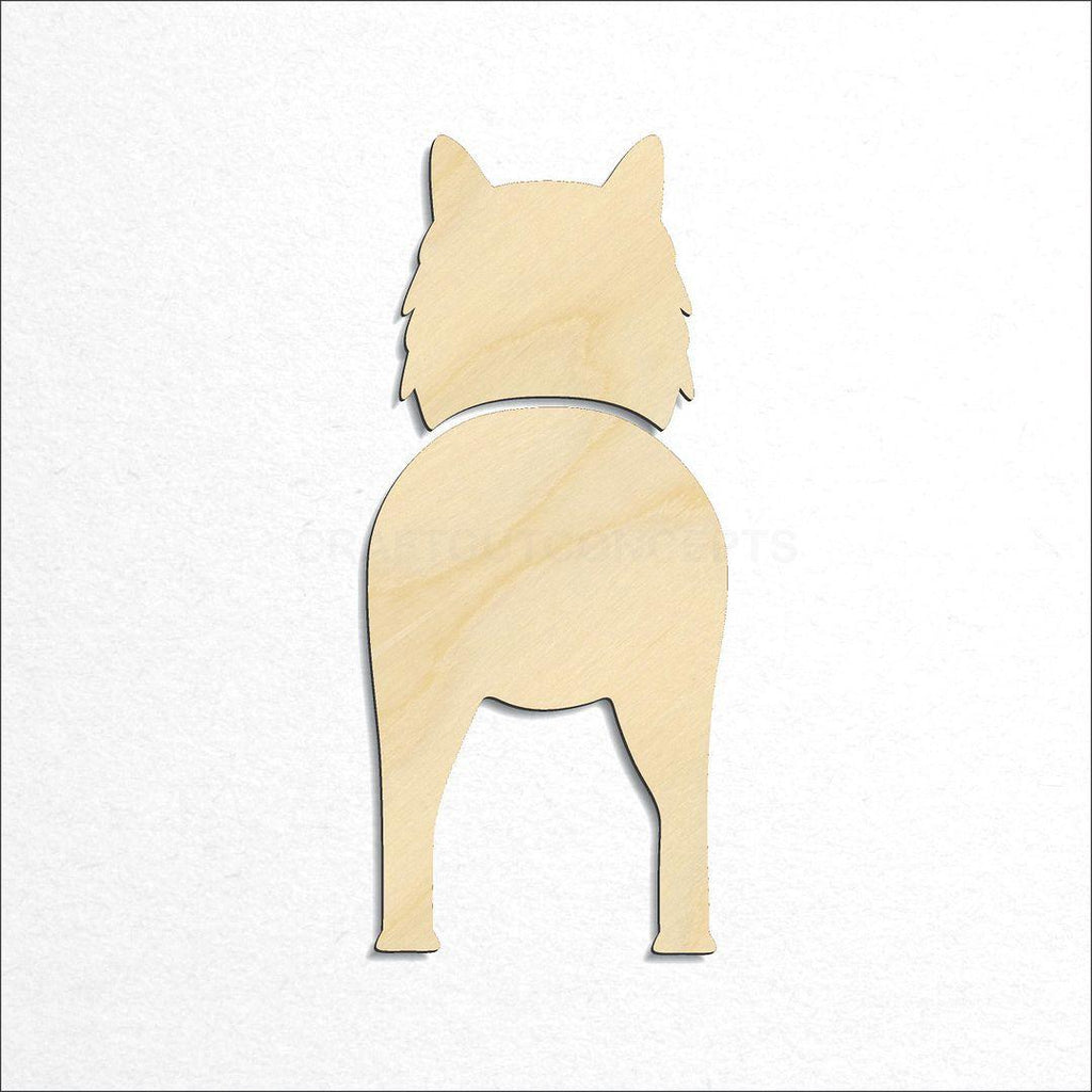 Wooden Norwegian Elkhound craft shape available in sizes of 2 inch and up