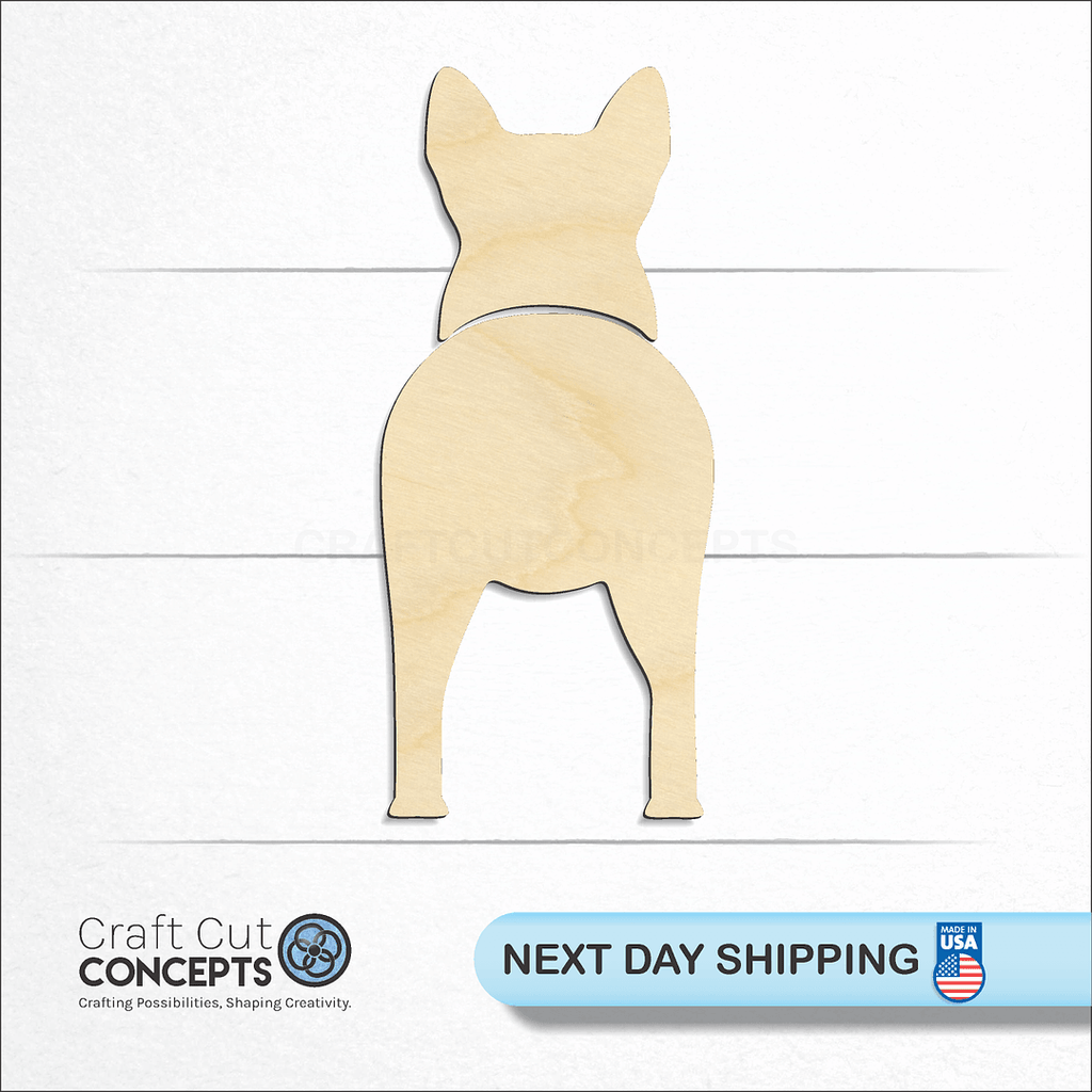 Craft Cut Concepts logo and next day shipping banner with an unfinished wood Norwegian Lundehunds craft shape and blank