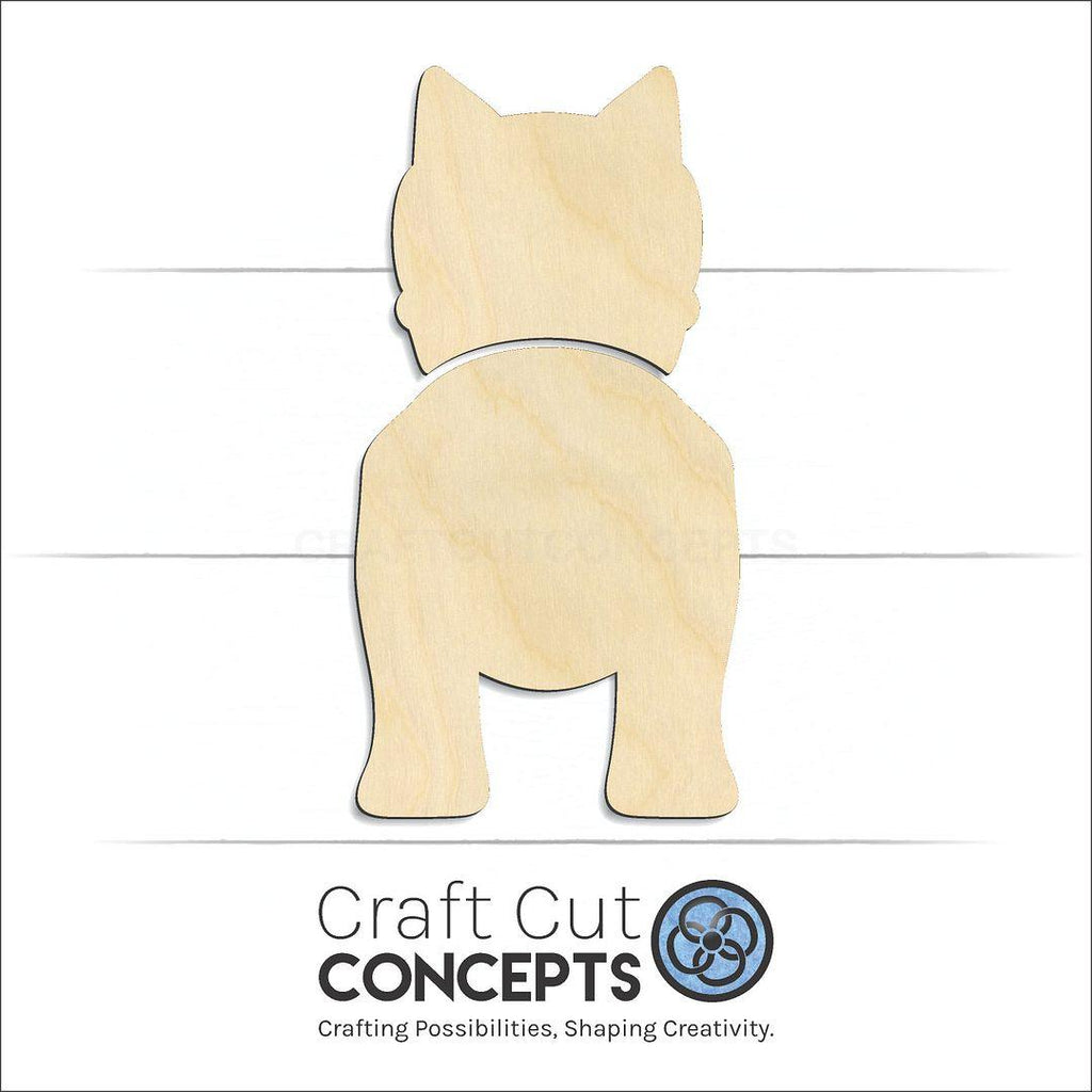 Craft Cut Concepts Logo under a wood Norwich Terriers craft shape and blank