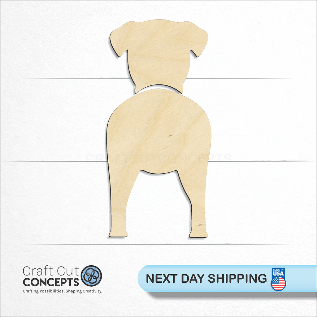 Craft Cut Concepts logo and next day shipping banner with an unfinished wood Parson Russell Terrier craft shape and blank