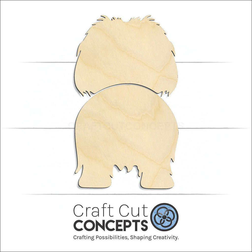 Craft Cut Concepts Logo under a wood Pekingese craft shape and blank