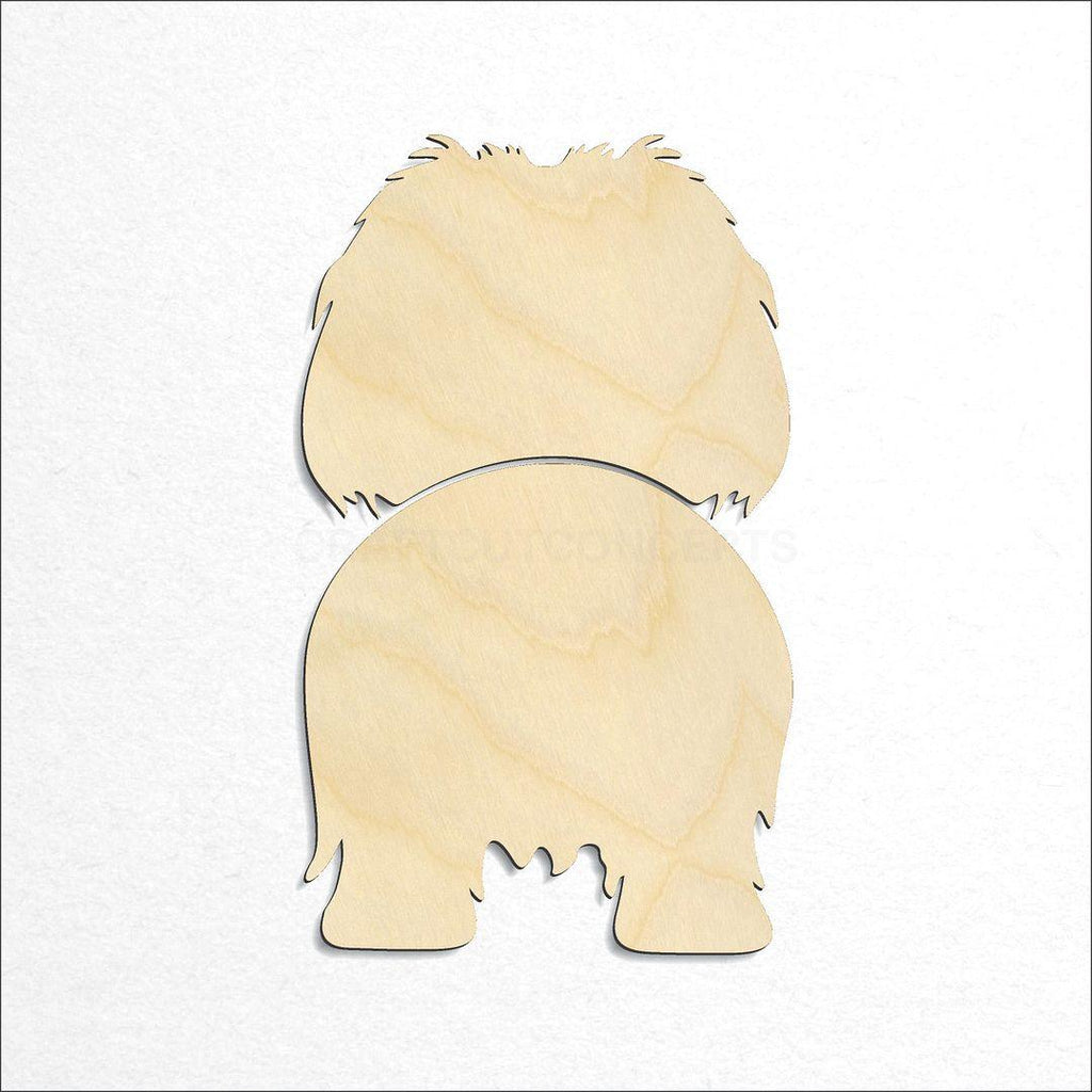 Wooden Pekingese craft shape available in sizes of 2 inch and up