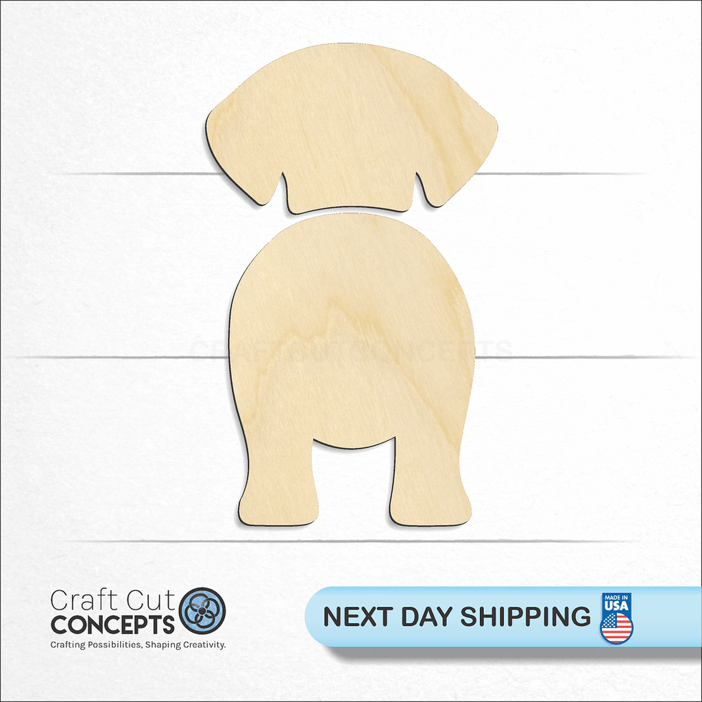 Craft Cut Concepts logo and next day shipping banner with an unfinished wood American Foxhounds craft shape and blank