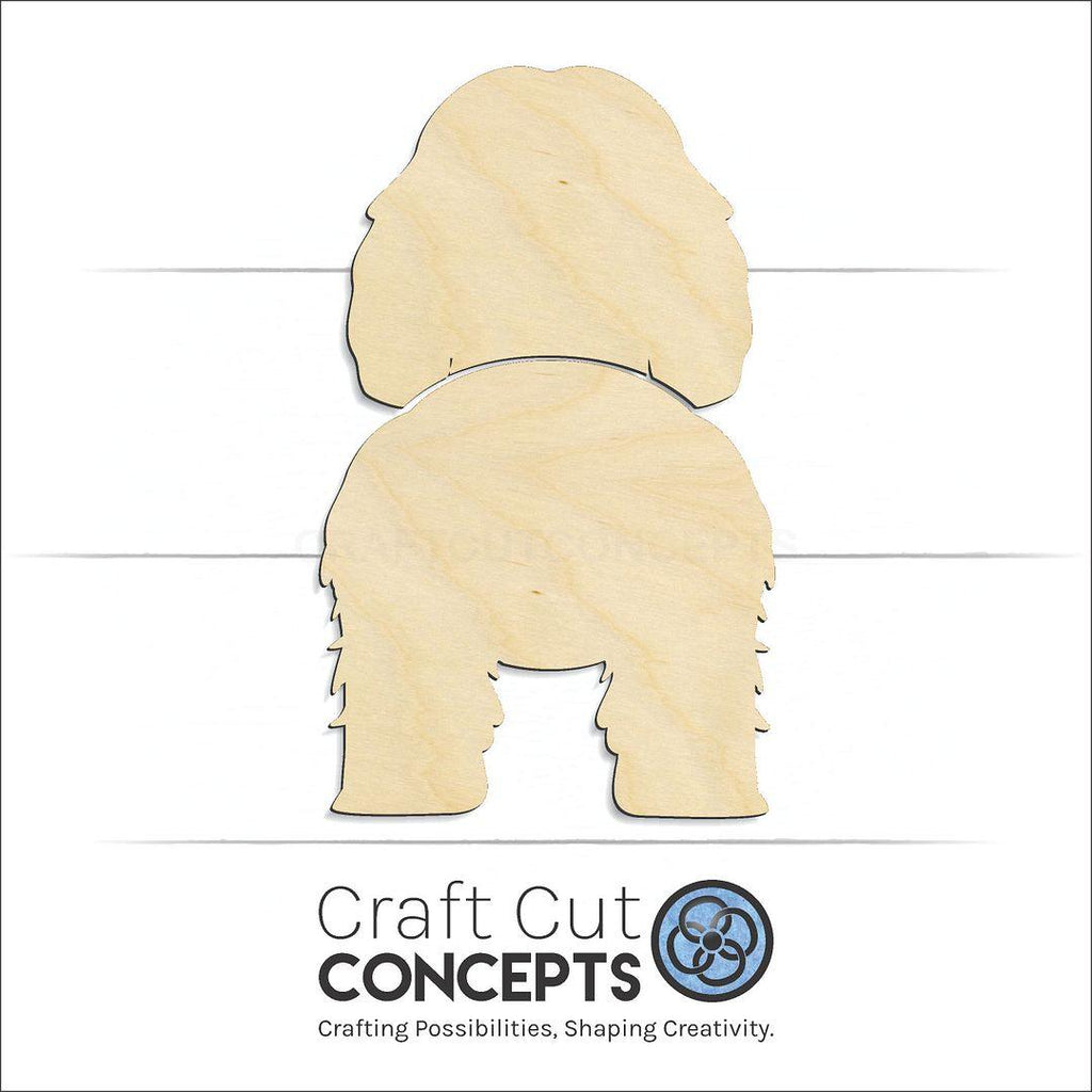 Craft Cut Concepts Logo under a wood Petit Basset Griffon Vendeen craft shape and blank