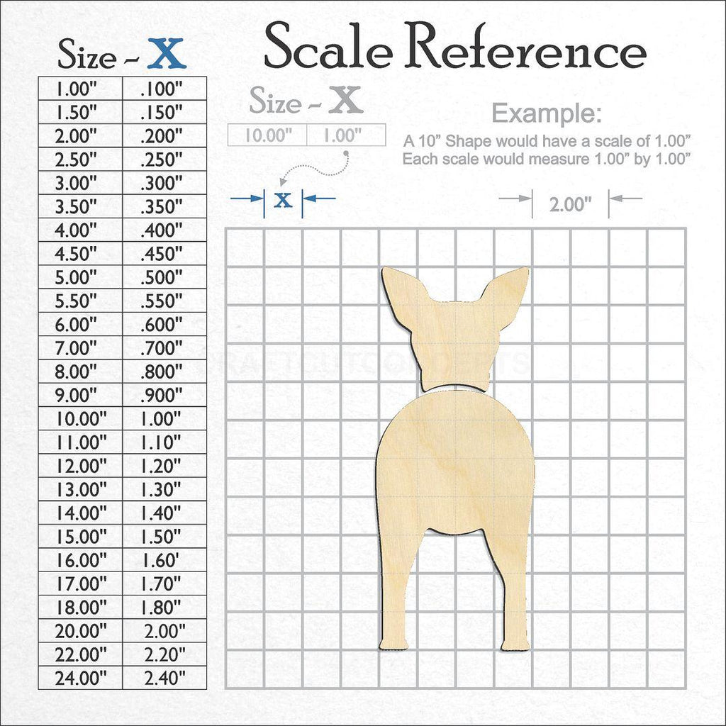 A scale and graph image showing a wood Pharaoh Hounds craft blank