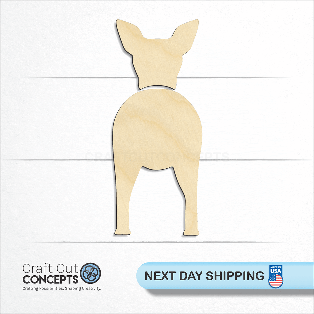 Craft Cut Concepts logo and next day shipping banner with an unfinished wood Pharaoh Hounds craft shape and blank