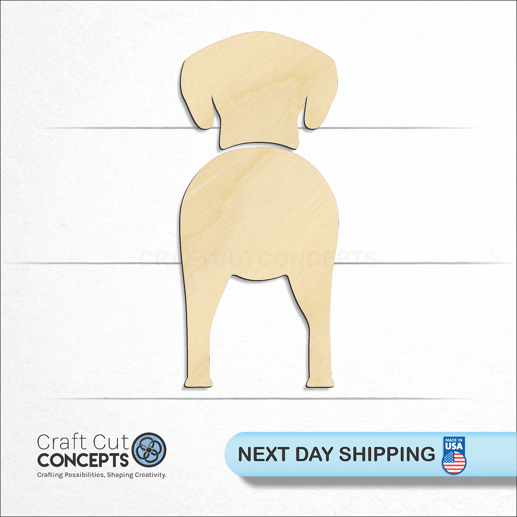 Craft Cut Concepts logo and next day shipping banner with an unfinished wood Plott Hounds craft shape and blank