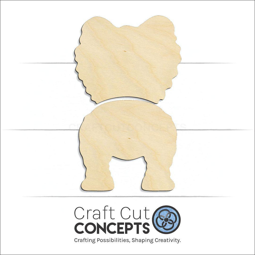 Craft Cut Concepts Logo under a wood Pomerian craft shape and blank