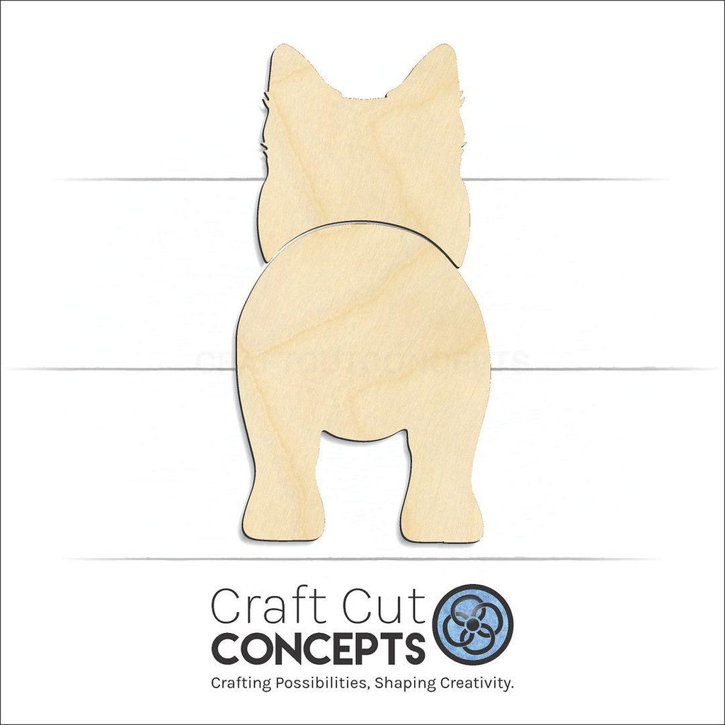 Craft Cut Concepts Logo under a wood Pomsky craft shape and blank