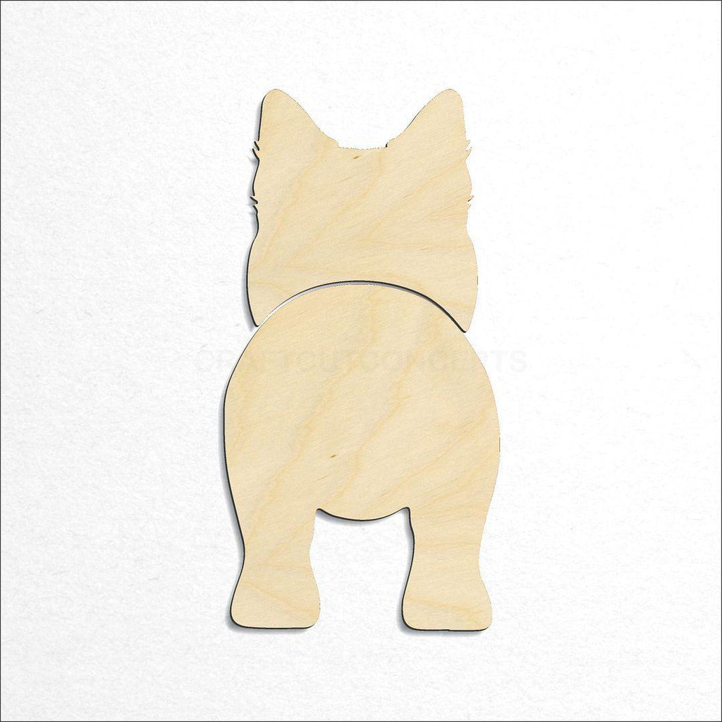 Wooden Pomsky craft shape available in sizes of 2 inch and up