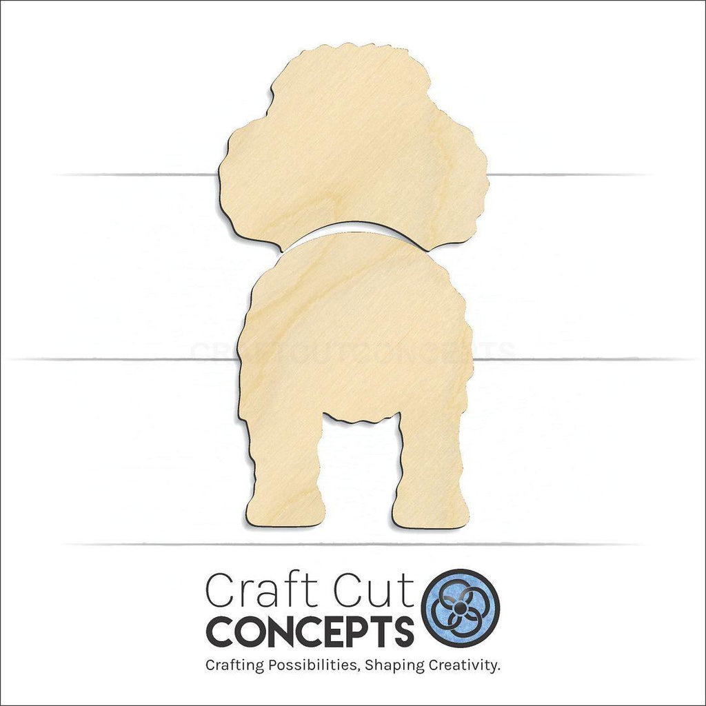 Craft Cut Concepts Logo under a wood Poodle craft shape and blank