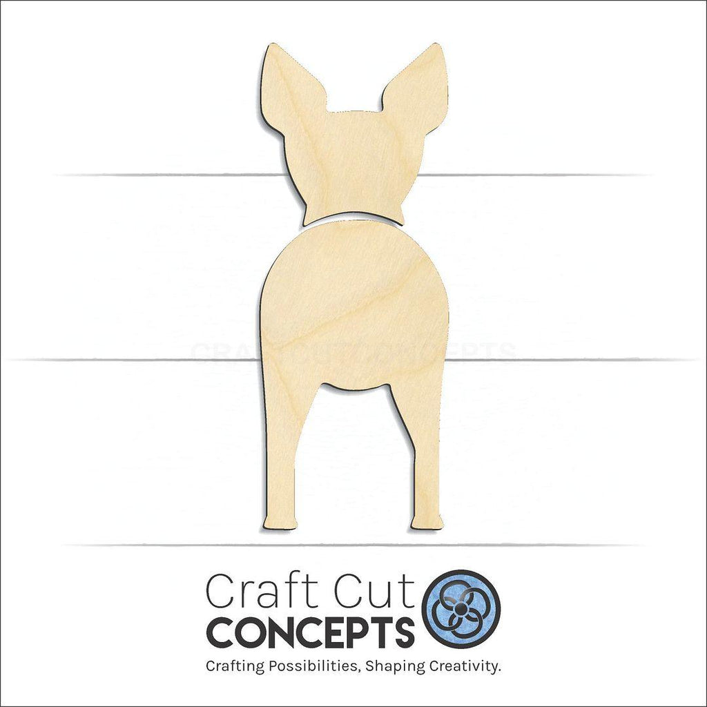 Craft Cut Concepts Logo under a wood American Hairless Terrier craft shape and blank