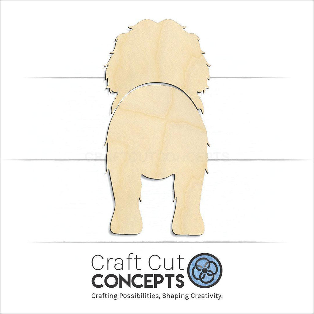 Craft Cut Concepts Logo under a wood Portuguese Water Dog craft shape and blank