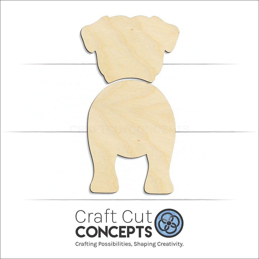 Craft Cut Concepts Logo under a wood Pug craft shape and blank