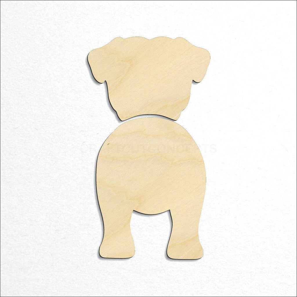 Wooden Pug craft shape available in sizes of 2 inch and up