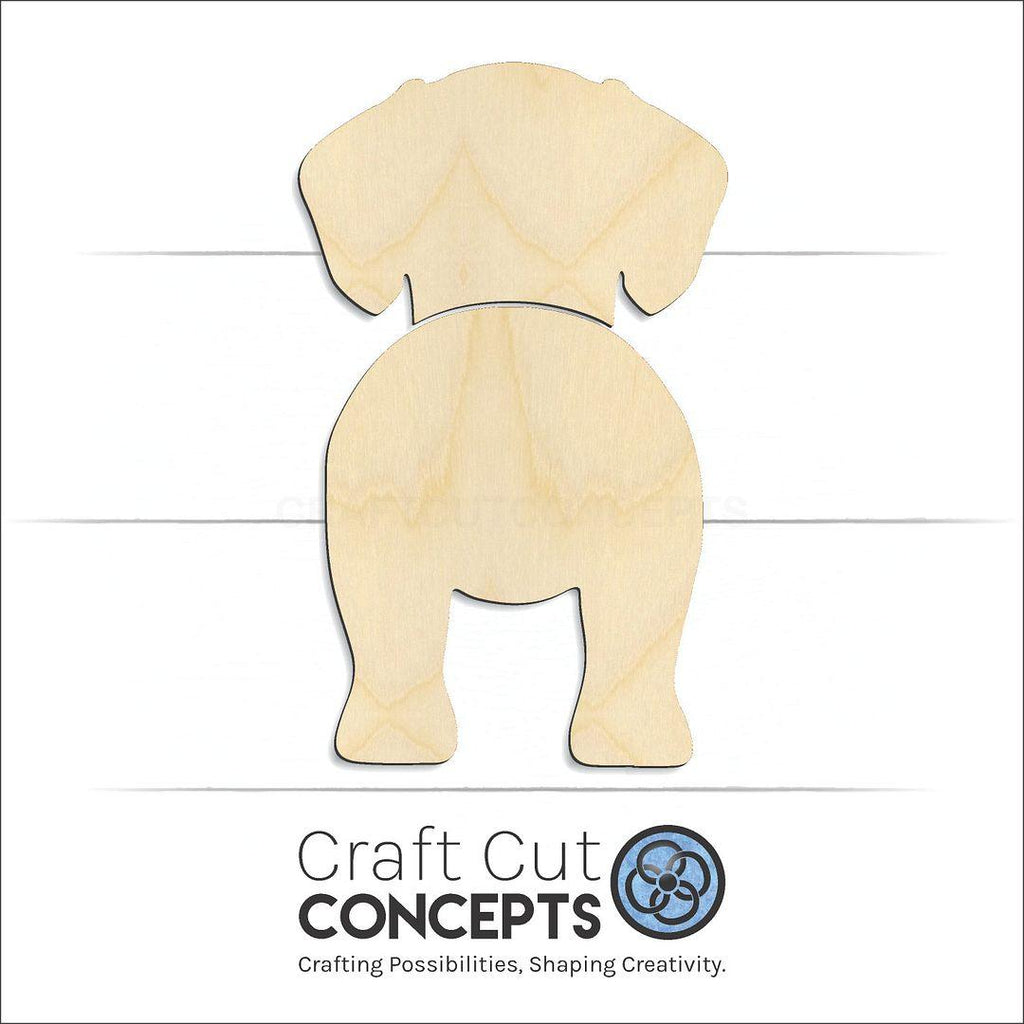 Craft Cut Concepts Logo under a wood Pugle craft shape and blank