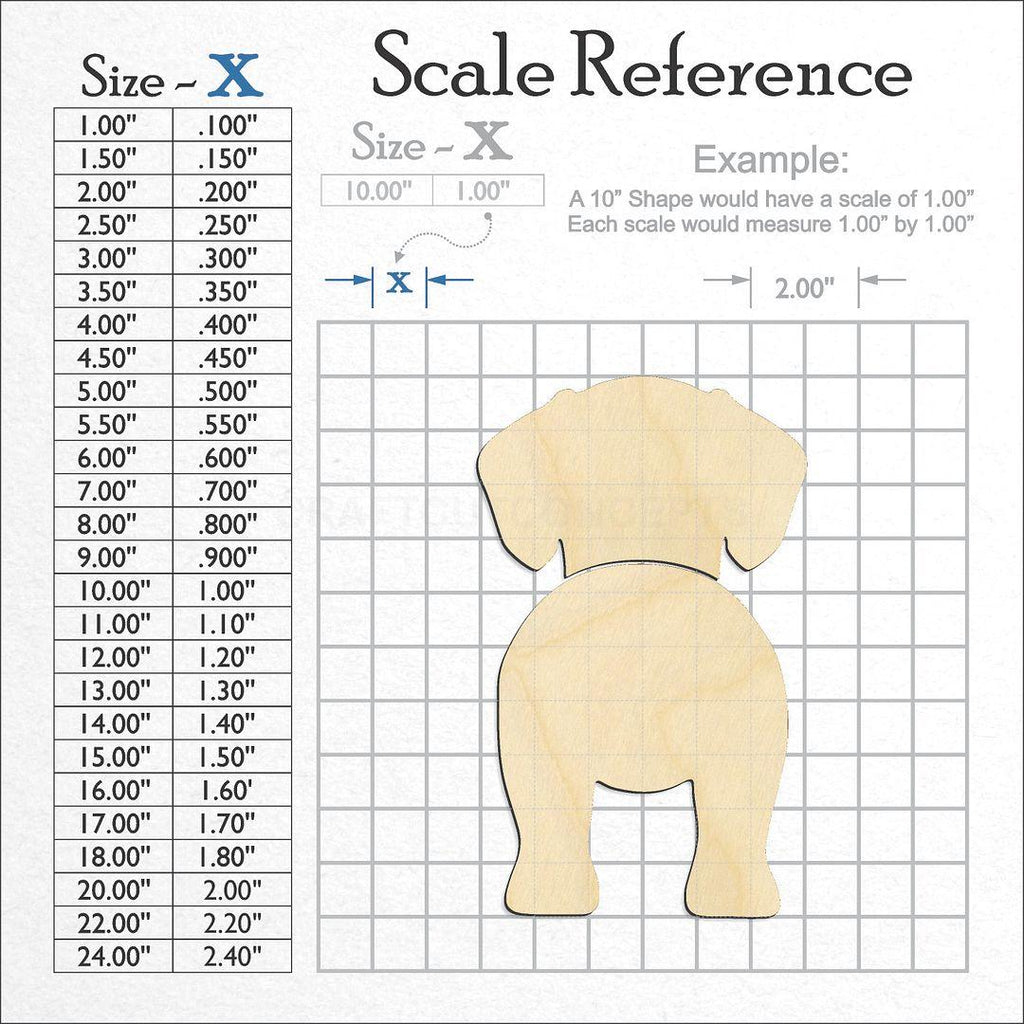 A scale and graph image showing a wood Pugle craft blank