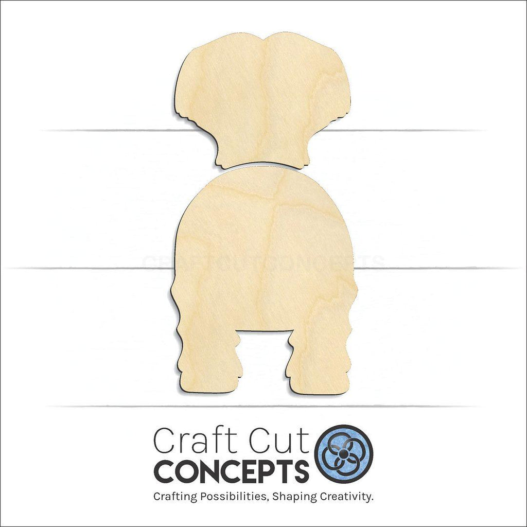 Craft Cut Concepts Logo under a wood Pyrenean Shepherds craft shape and blank