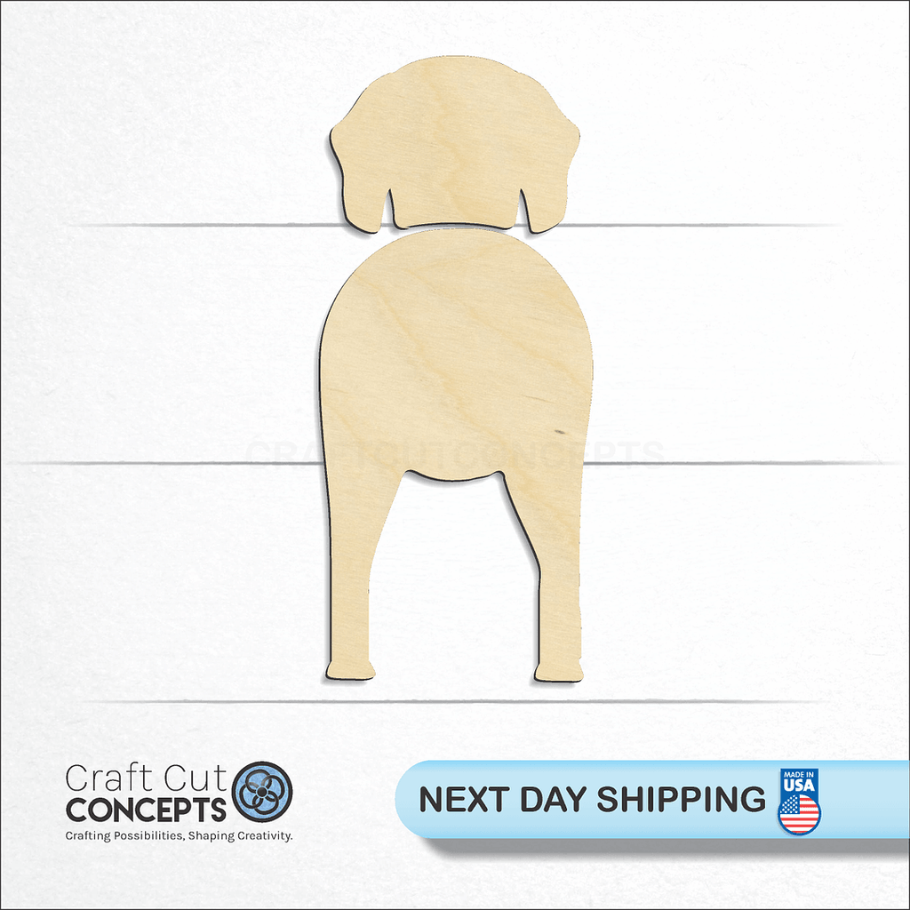 Craft Cut Concepts logo and next day shipping banner with an unfinished wood Redbone Coonhound craft shape and blank