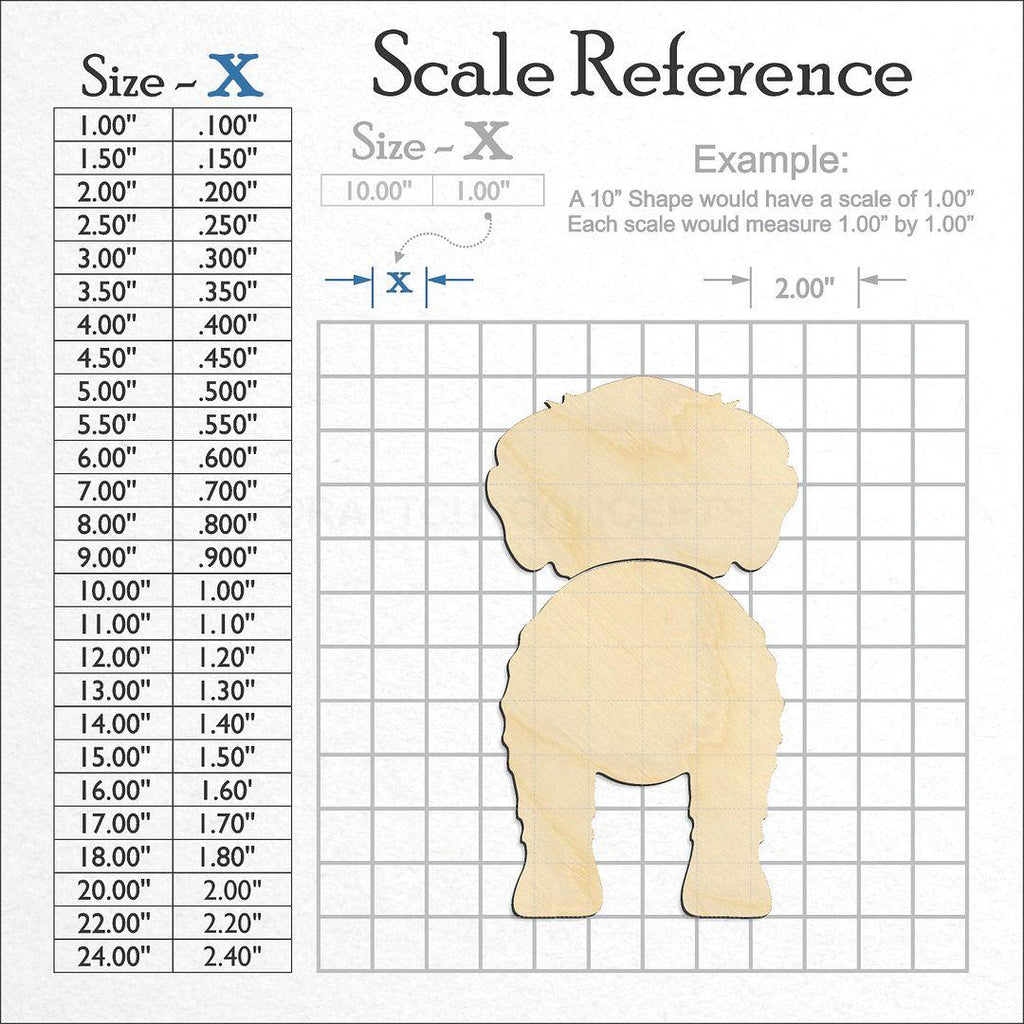 A scale and graph image showing a wood Schnoodle craft blank