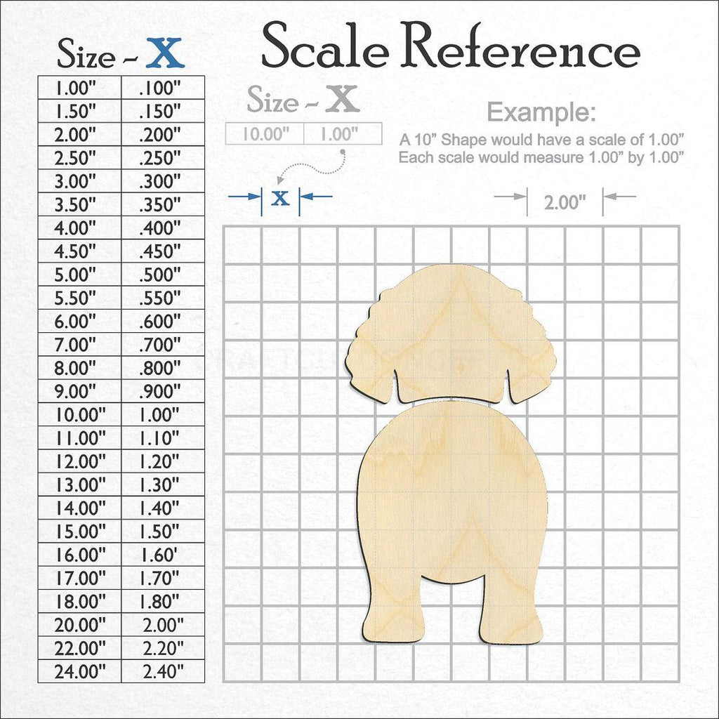 A scale and graph image showing a wood American Water Spaniels craft blank