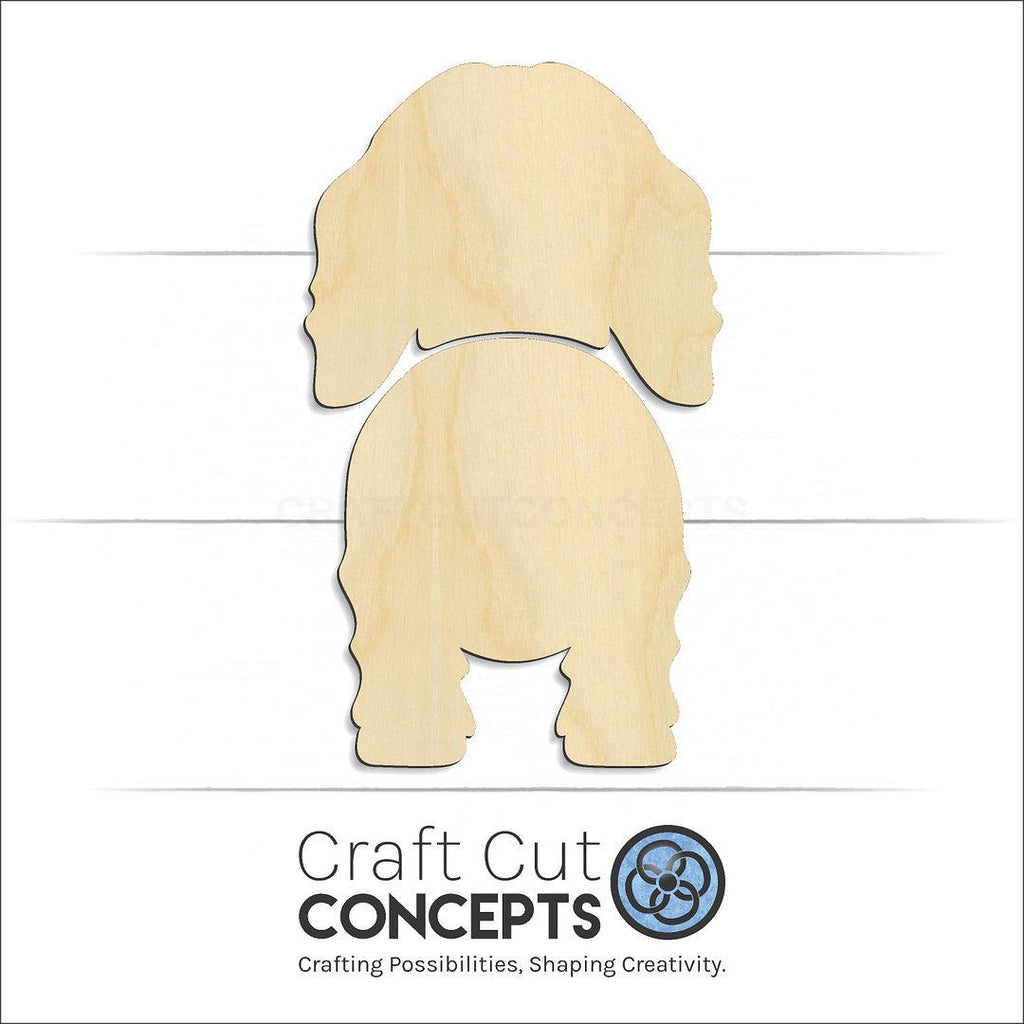 Craft Cut Concepts Logo under a wood Setters Irish Red & White craft shape and blank