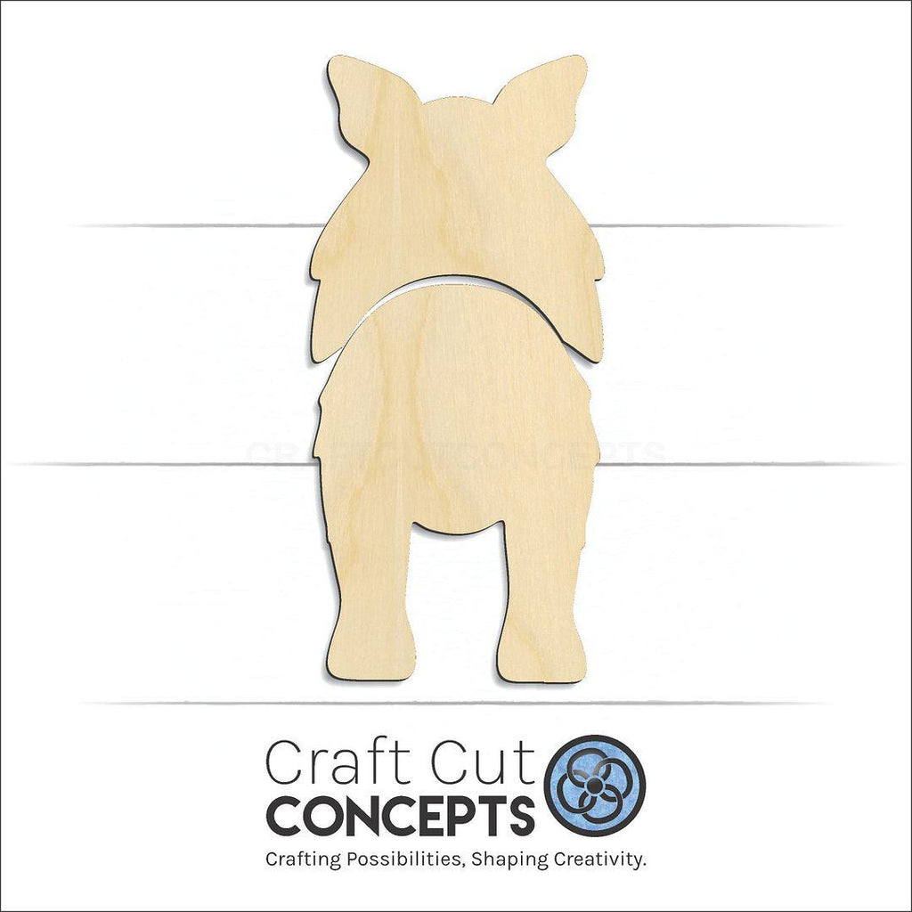 Craft Cut Concepts Logo under a wood Shetland Sheepdog craft shape and blank