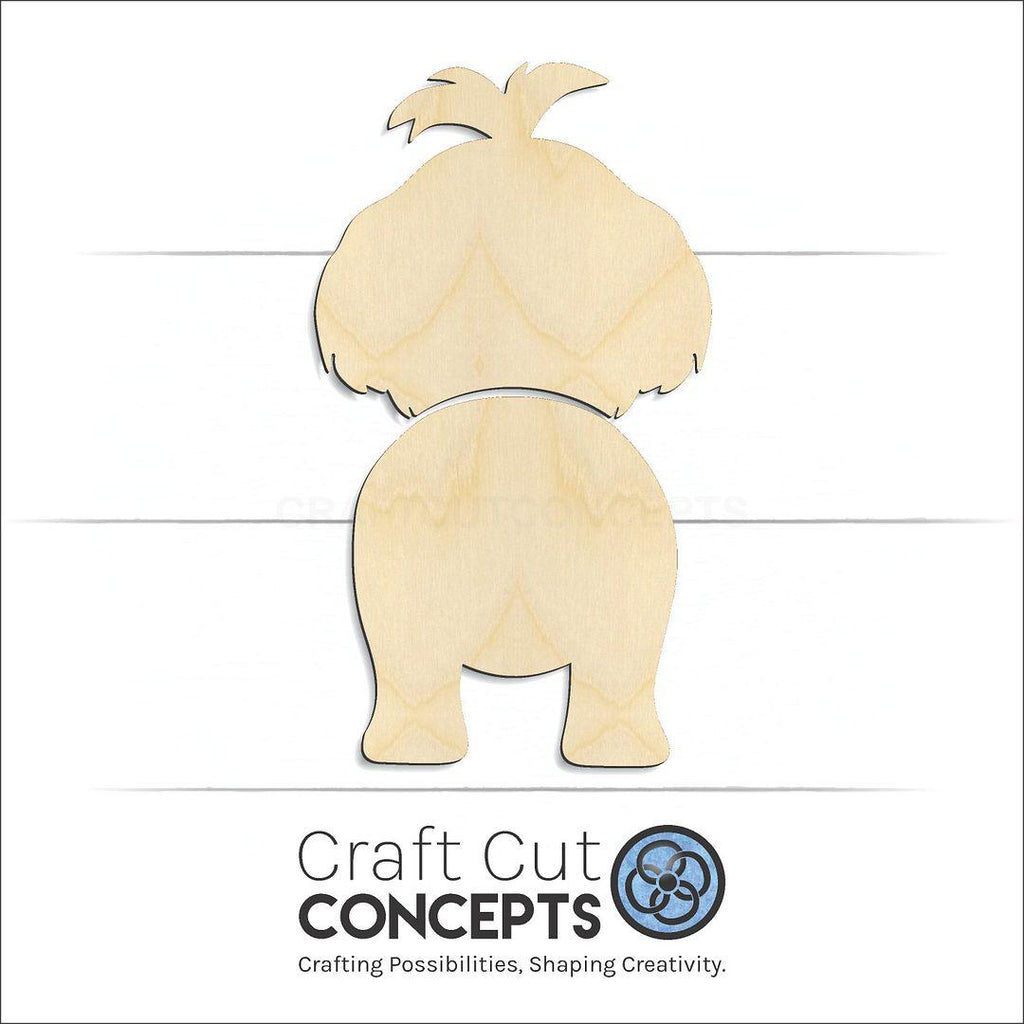 Craft Cut Concepts Logo under a wood Shih Tzu craft shape and blank