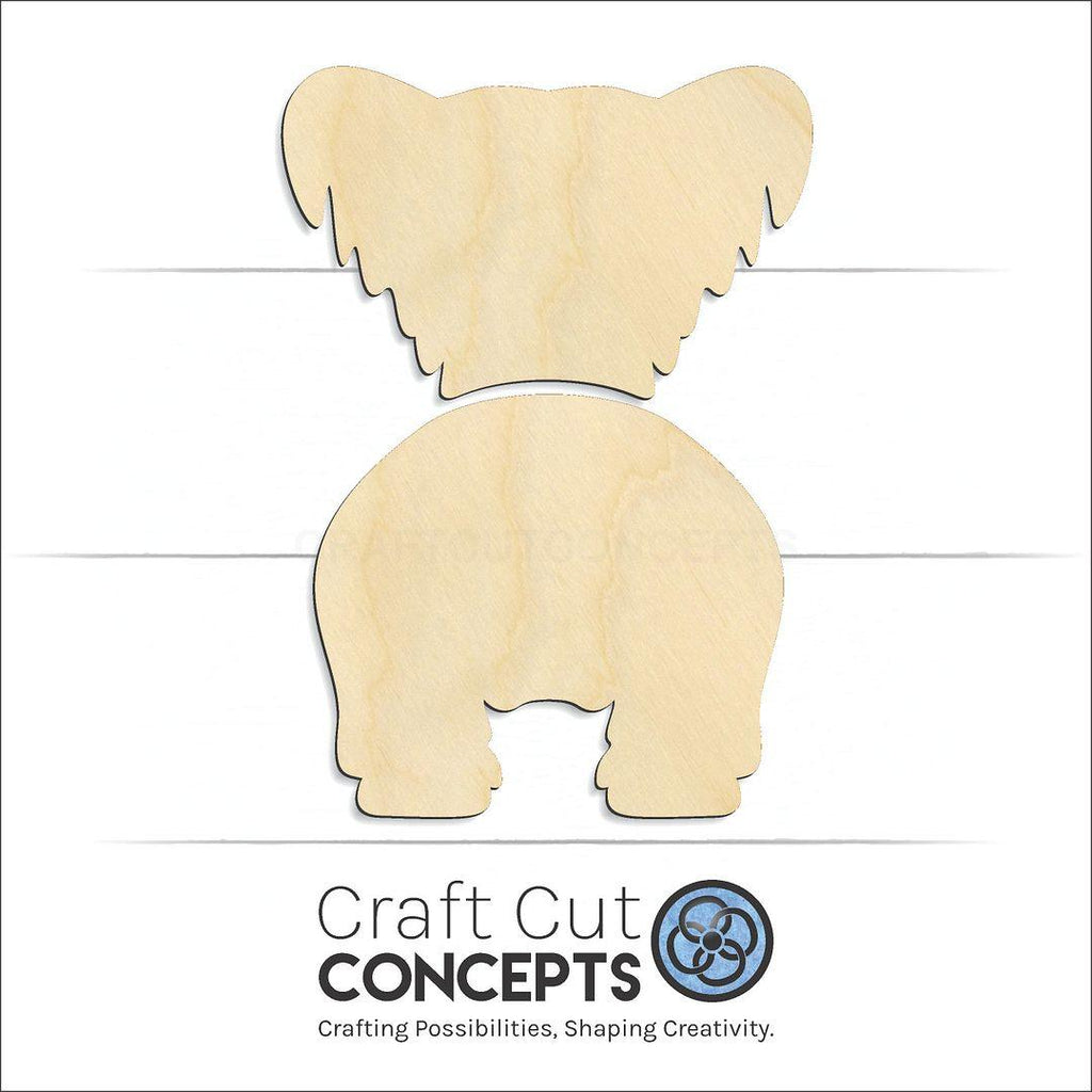 Craft Cut Concepts Logo under a wood Skie Terrier craft shape and blank