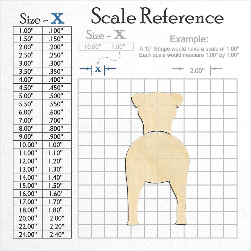 A scale and graph image showing a wood Smooth Fox Terrier craft blank