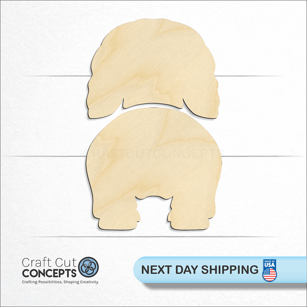 Craft Cut Concepts logo and next day shipping banner with an unfinished wood Spaniels Sussex craft shape and blank