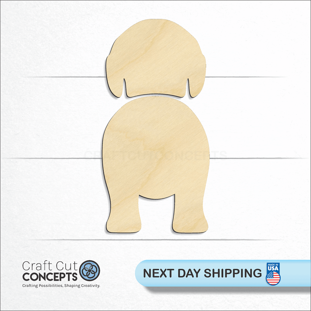 Craft Cut Concepts logo and next day shipping banner with an unfinished wood Spaniels Welsh Spinger craft shape and blank