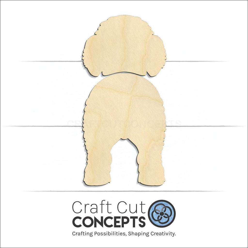 Craft Cut Concepts Logo under a wood Spanish Water Dog craft shape and blank