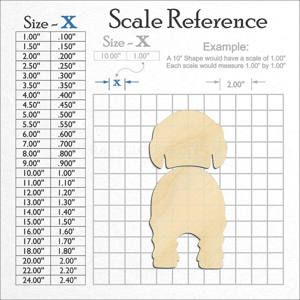 A scale and graph image showing a wood Spinone Italiano craft blank