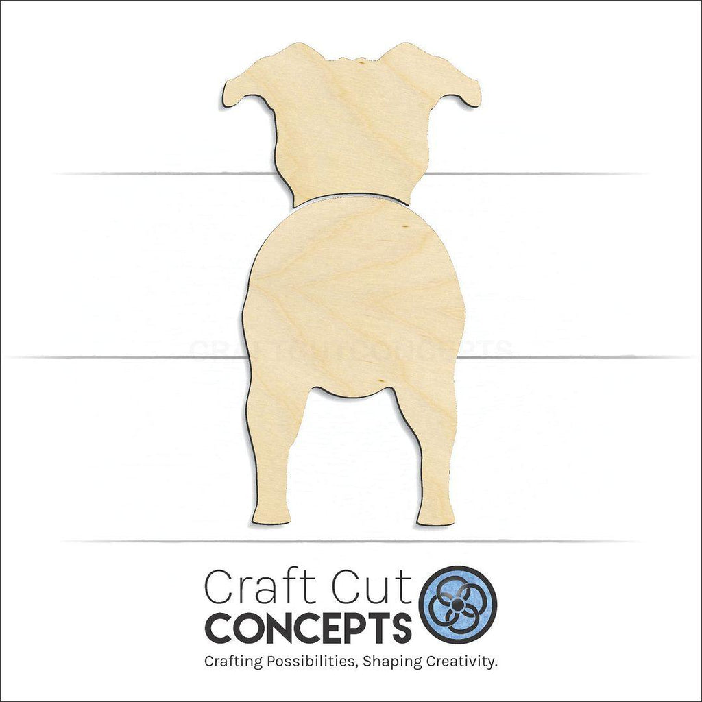 Craft Cut Concepts Logo under a wood Staffordshire Bull Terrier craft shape and blank