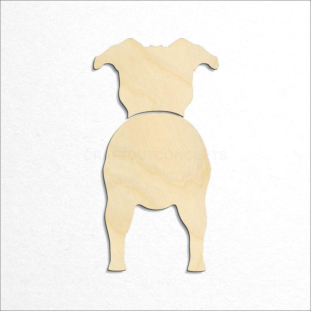 Wooden Staffordshire Bull Terrier craft shape available in sizes of 2 inch and up