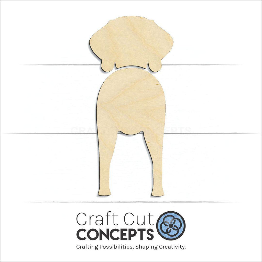 Craft Cut Concepts Logo under a wood Weimaraner craft shape and blank